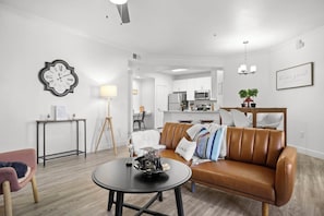 Apartment | Living area | 42-inch Smart TV with digital channels, Netflix, Hulu