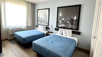 Room, 2 Double Beds, Non Smoking | In-room safe, iron/ironing board, WiFi (free), bed sheets