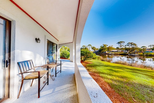 Pristine water front condo with sauna, pool, tennis court, W/D, patio, &  WiFi - Panama City Beach | Vrbo