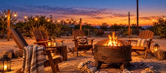 Desert Haven, Fire Pit, Stargazing, 10 mins to JT, sleeps 8, walk to town