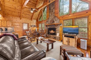 Smart TV, fireplace, DVD player, table football