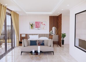 Deluxe-Doppelzimmer | Individuell dekoriert, individuell eingerichtet, Schreibtisch