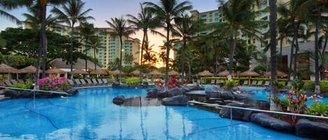 Outdoor pool, a heated pool