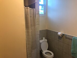 Secador de pelo, bidet, toallas, jabón