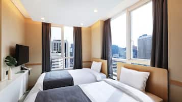 Chambre Royale avec lits jumeaux (No parking) | Rideaux occultants, chambres insonorisées, Wi-Fi gratuit, draps fournis