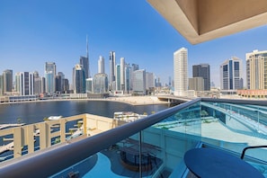 Apartment, 1 Bedroom, Accessible, Balcony | Balcony - Stylish 1br - Extra Bed With Burj Khalifa View (Dubai)