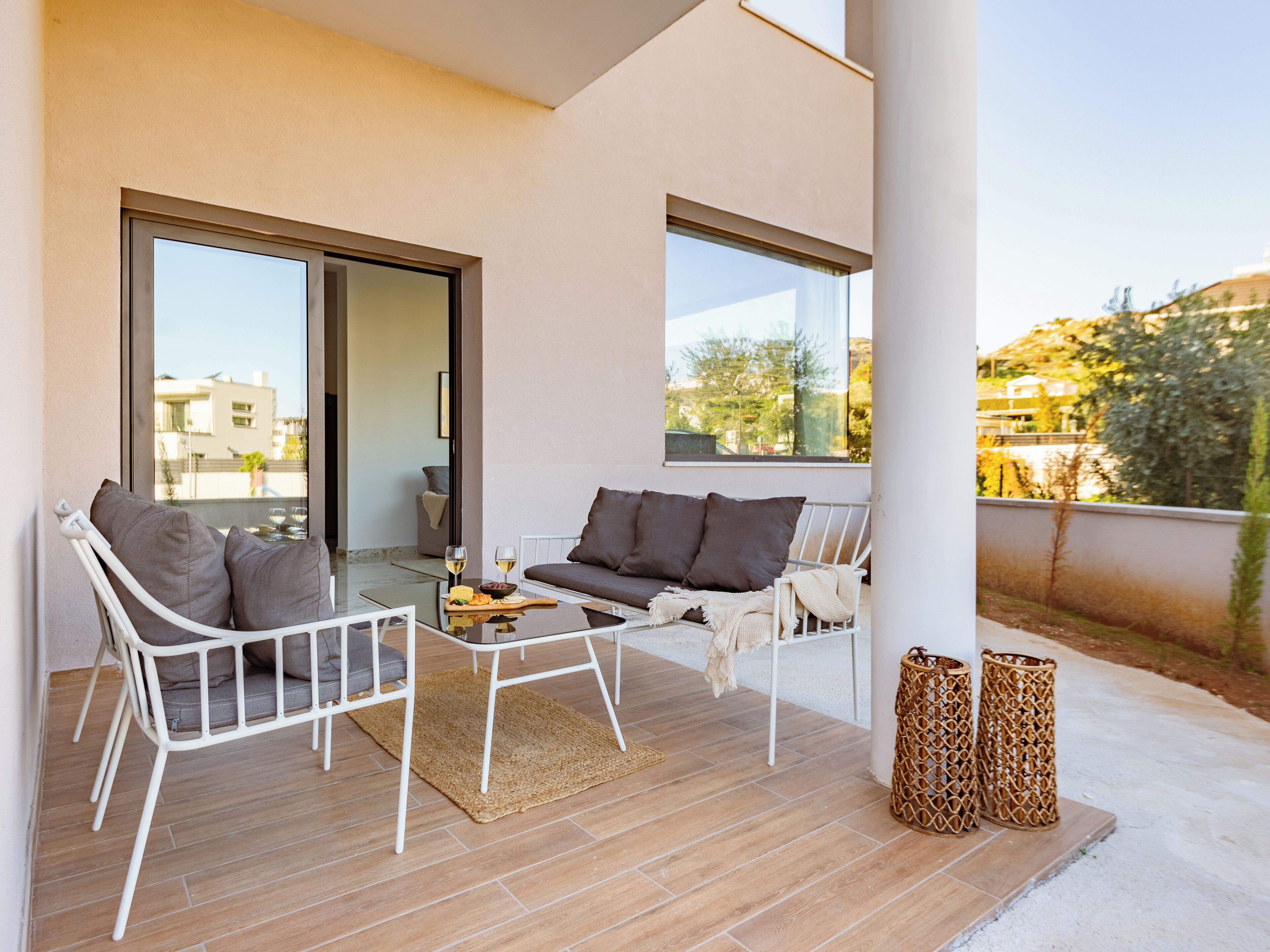 Leilighet, 2 soverom, balkong, bassengutsikt | Terrasse/patio