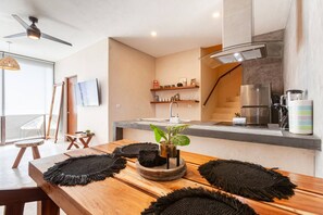 Apartment, 2 Bedrooms, Balcony | Living area - Magical Ph In Town Wprivate Rooftop Glass Tub (Tulum)