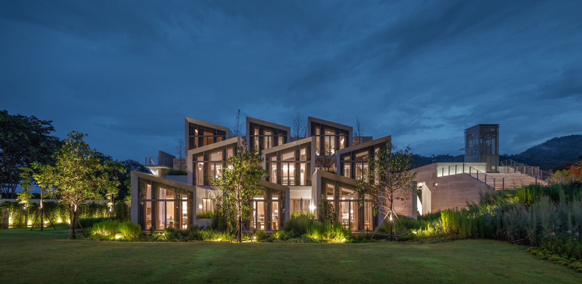 Front of property – evening/night