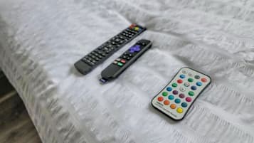 Individually furnished, desk, laptop workspace, bed sheets