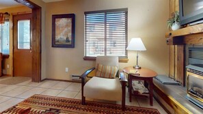 TV, fireplace, offices - Trapper Condo Unit 5 (West Yellowstone)