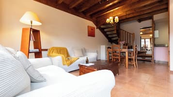 Een televisie, een open haard en boeken