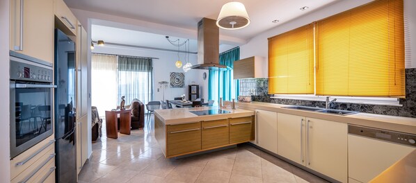 Family Villa | Private kitchen | Espresso maker, coffee/tea maker, electric kettle