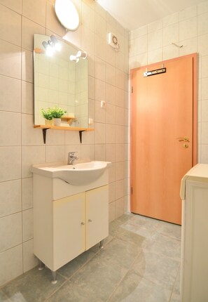 Douche, serviettes fournies