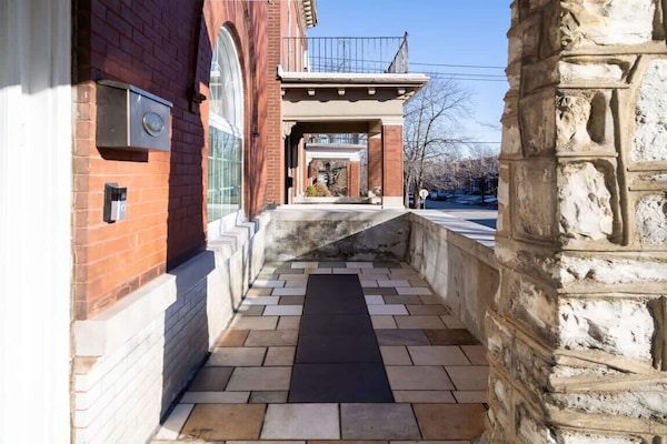 Beautiful stone pavers greet your arrival
