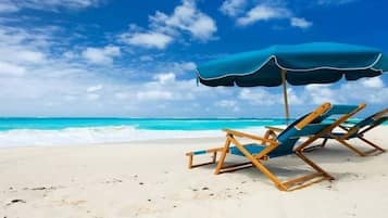 Sun-loungers, beach towels