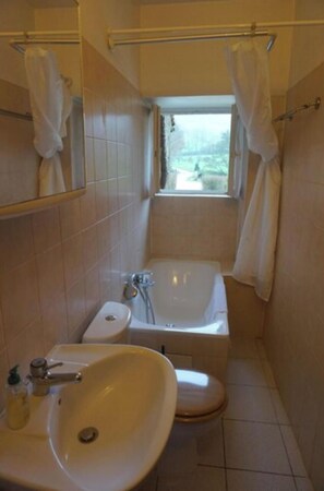Ducha, secador de pelo, toallas, papel higiénico
