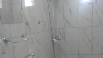 Room | Bathroom | Shower, rainfall showerhead, bathrobes, slippers