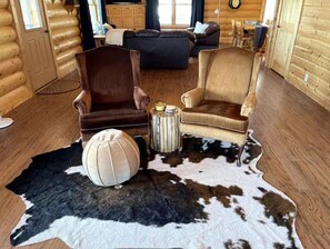 Smart TV, lareira, livros