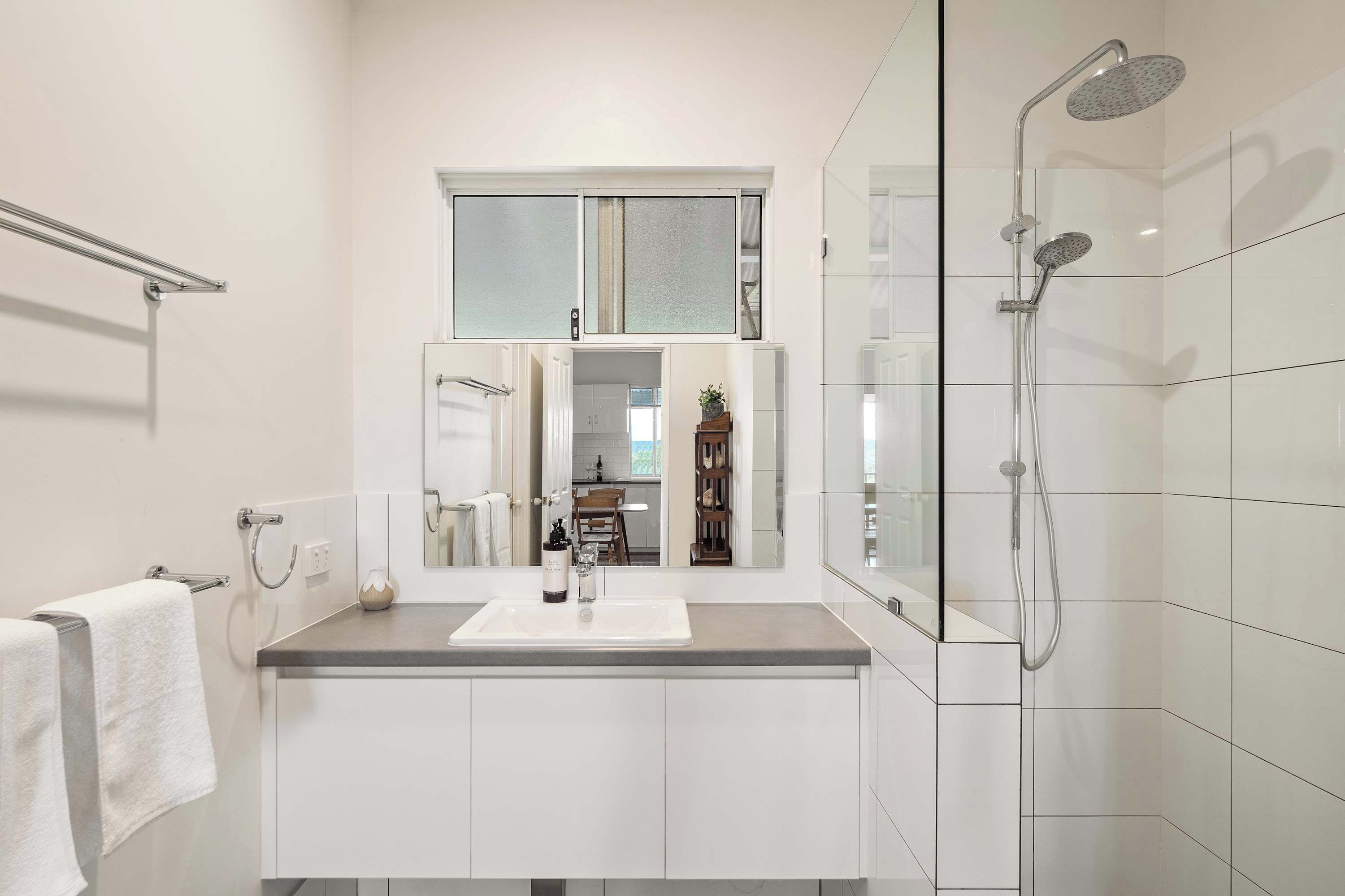 Shower, hair dryer