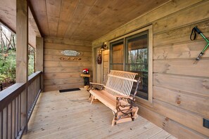 Step out onto the porch and enjoy the view from the window.