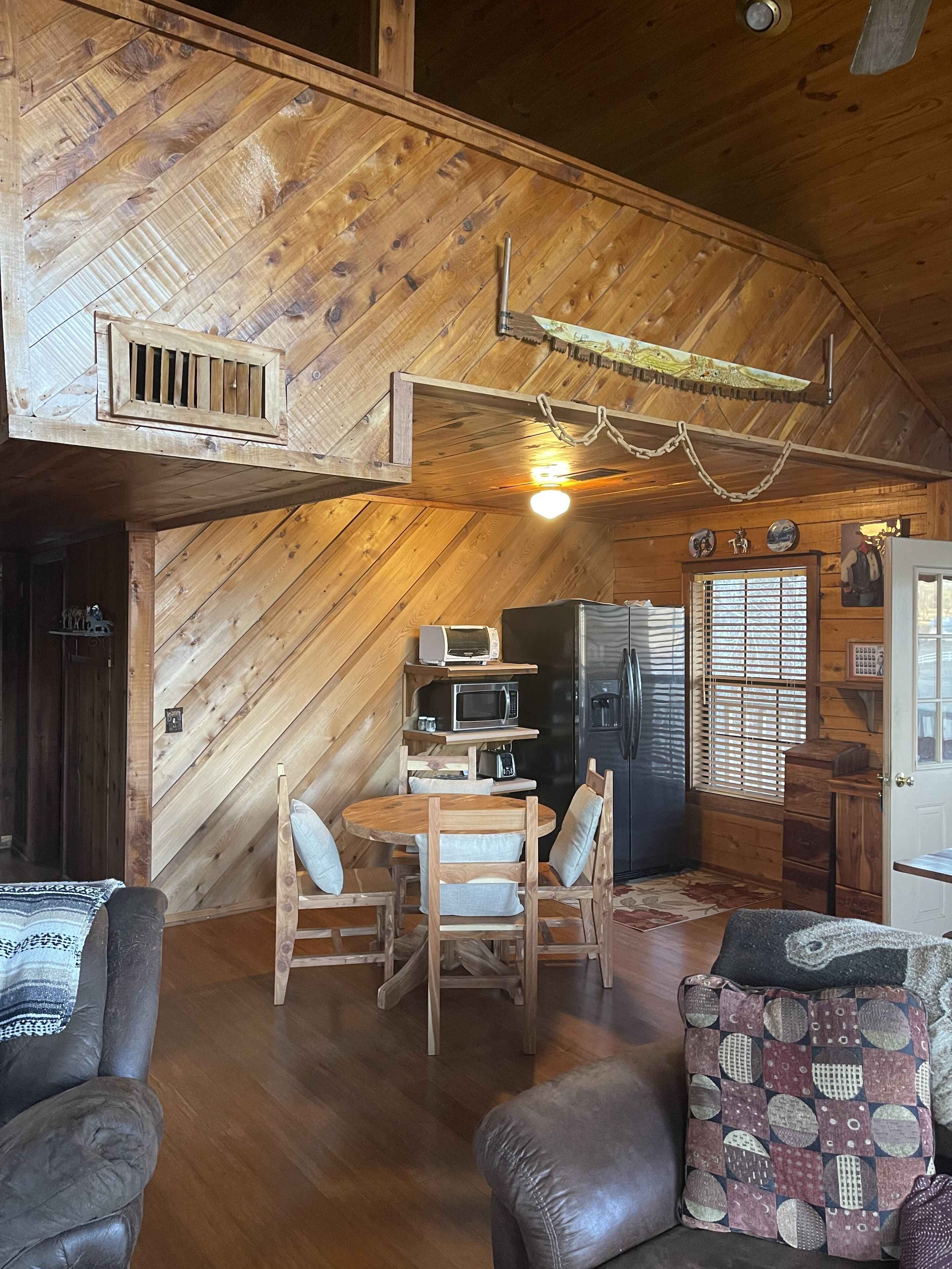 Smart TV, fireplace, DVD player, foosball