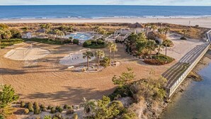 A resort with a pool, beach access, and a view of the ocean. - Oceanfront 11th-Floor End Unit | Quiet & Private | Walk to Barefoot Landing (Myrtle Beach)