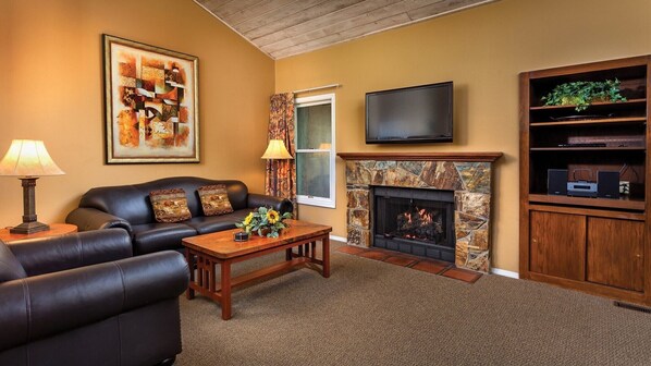 TV, fireplace, DVD player