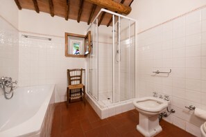 Dusche, Haartrockner, Bidet, Handtücher