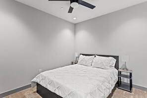 1 bedroom, desk, iron/ironing board, travel cot