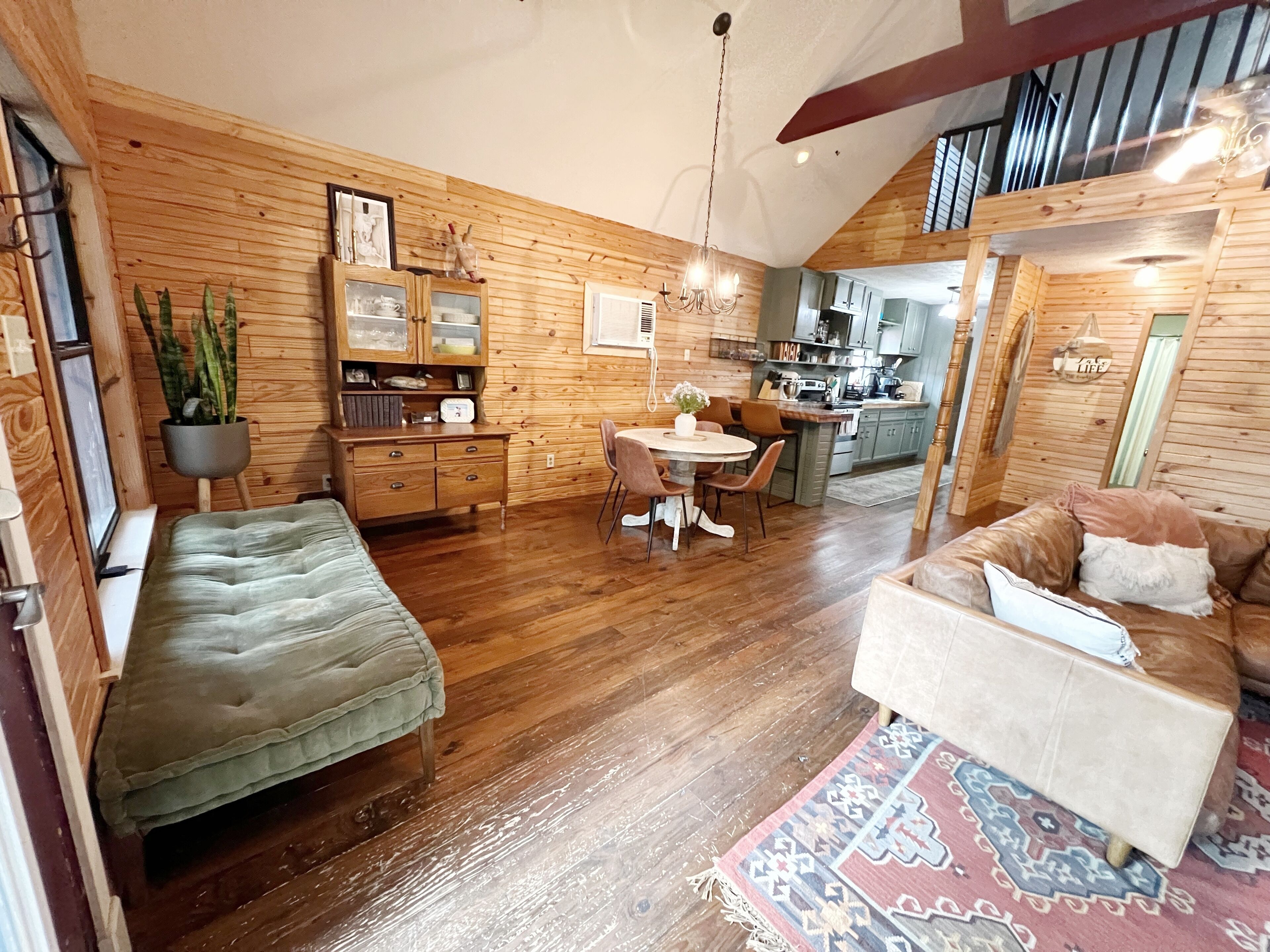Smart TV, fireplace, video games, DVD player