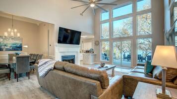 Smart TV, fireplace, video games