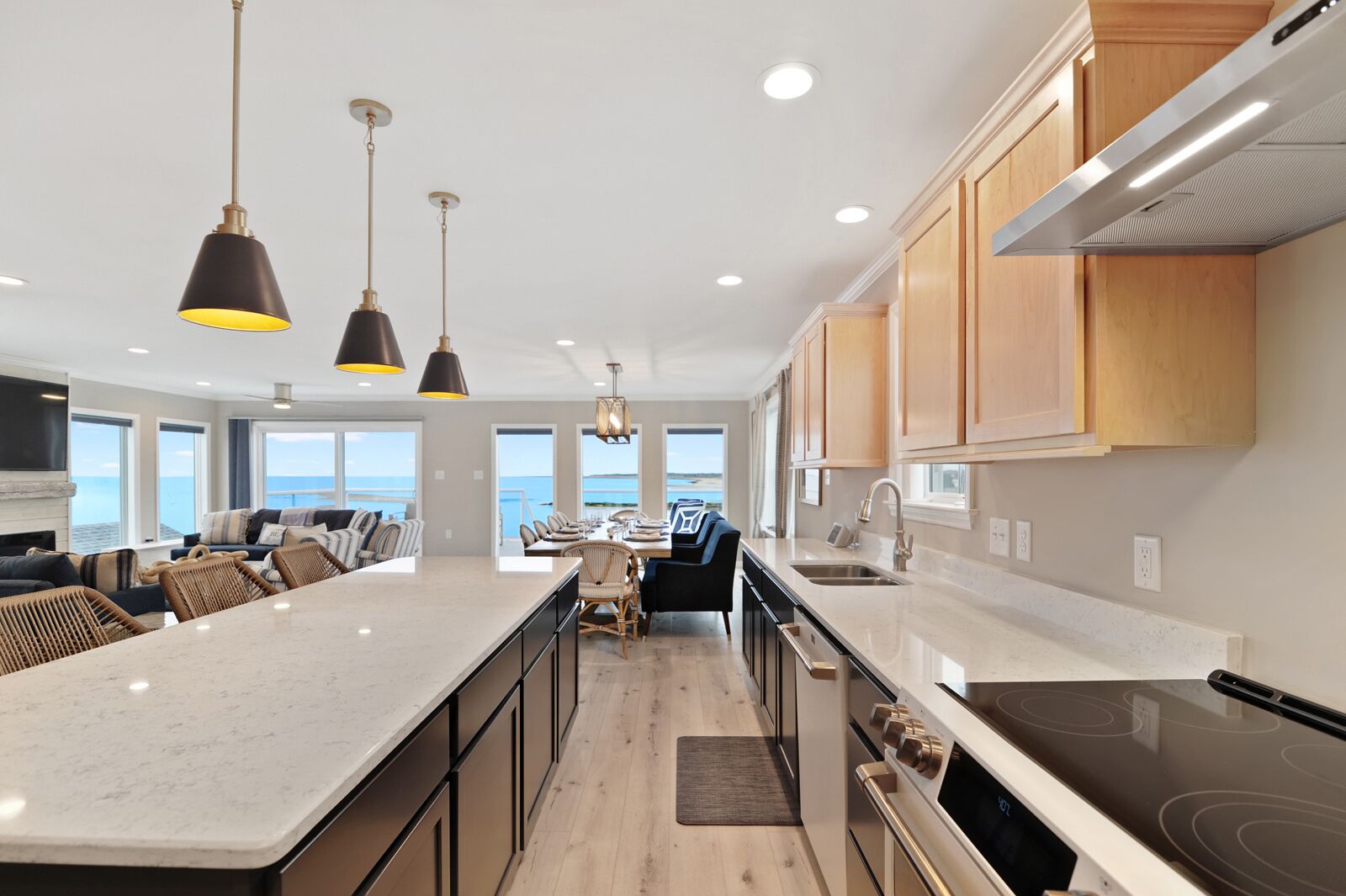 Kitchen with island that seats 4 people