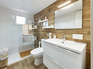 Dusche, Haartrockner, Handtücher