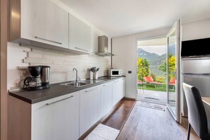 Kühlschrank, Mikrowelle, Herdplatte, Geschirrspüler