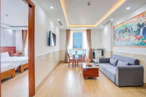 Appartement Supérieur, 2 grands lits | Vue sur la ville