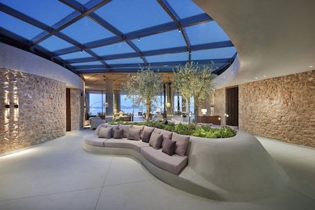 Recepción. Mandarin Oriental, Costa Navarino