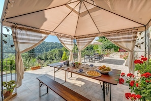 Family Apartment, Multiple Bedrooms, 2 Bathrooms (Podere del Ciacchi Among Tuscany) | Outdoor dining - Podere del Ciacchi Among Tuscany Greenery (Montieri)