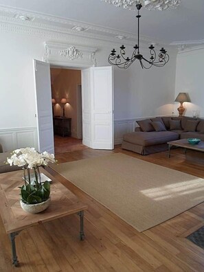 Télévision, cheminée, table de tennis de table