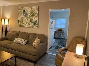 Smart TV, fireplace, video games, DVD player