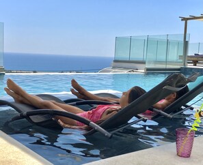 Outdoor pool, a heated pool - ZAX SEA VIEW 4 villa complex, Heated pool and 8 bedrooms (ierapetra)