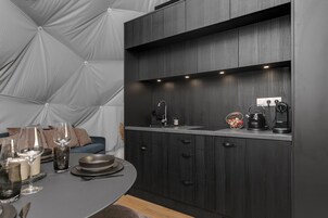 Luxury Tent | Private kitchen | Mini-fridge, stovetop, electric kettle, toaster