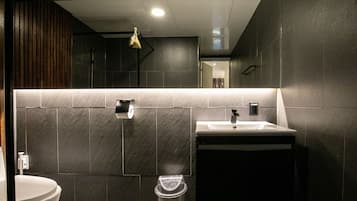 Luxury Quadruple Room, 2 Queen Beds, Private bathroom outside the room | Bathroom | Shower, free toiletries, hair dryer, slippers
