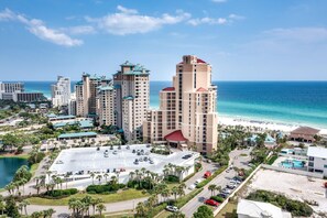 Exterior - Dazzling Beachfront Condo w/6-Seat GOLF CART! Beach View from Balcony. Pool. (Miramar Beach)
