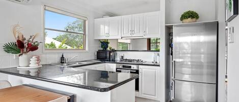 Fridge, microwave, dishwasher, electric kettle
