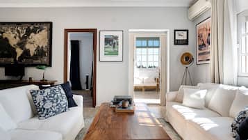 Televisión y chimenea