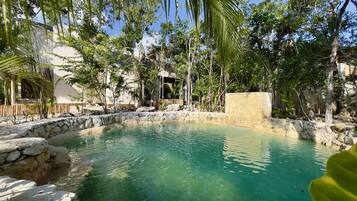 Outdoor pool, a heated pool