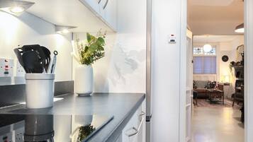 Fridge, microwave, oven, toaster