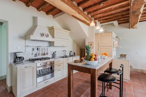 Fridge, oven, dishwasher, coffee/tea maker