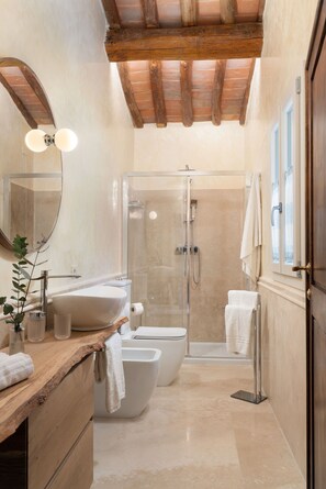 Een douche, een haardroger, een bidet